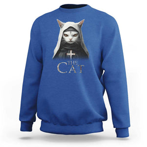 Halloween Cat Sweatshirt The Cat Nun Spooky TS09 Royal Blue Print Your Wear