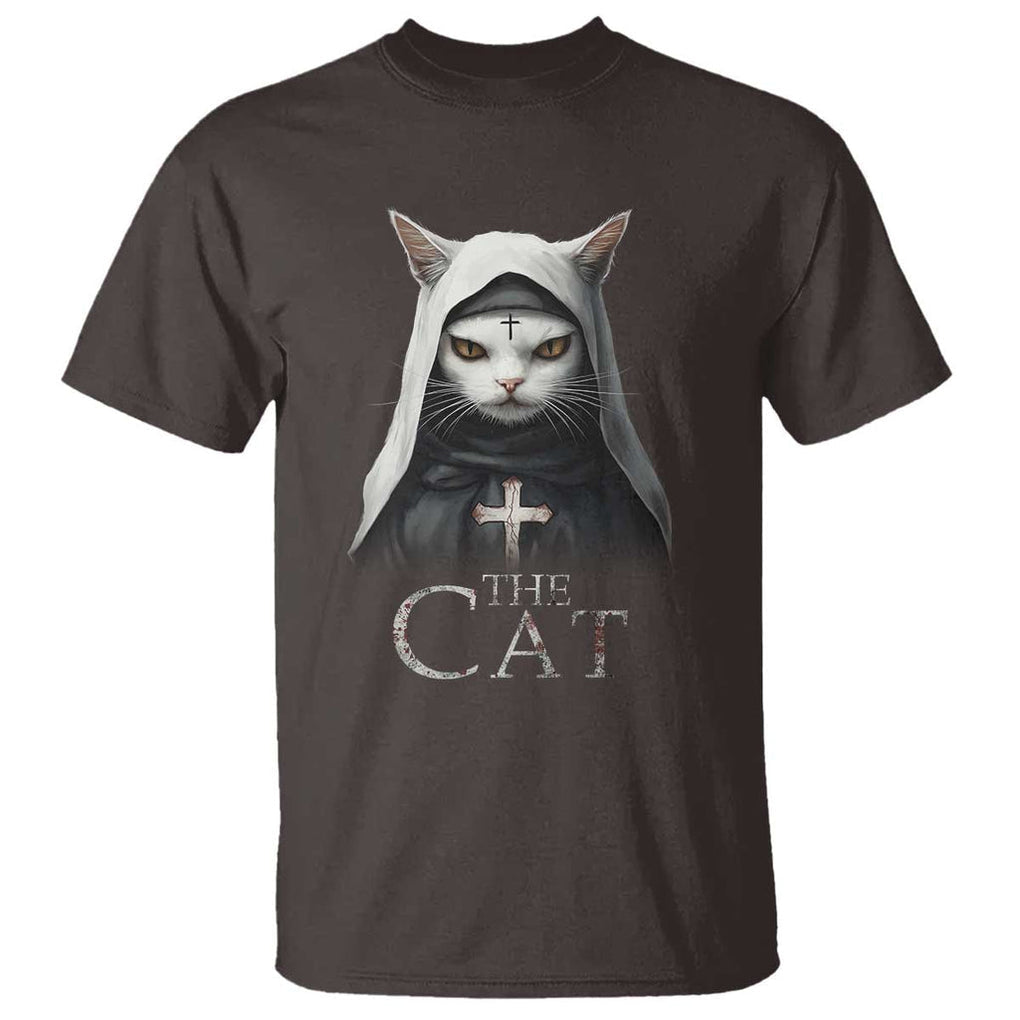 Halloween Cat T Shirt The Cat Nun Spooky TS09 Dark Chocolate Print Your Wear