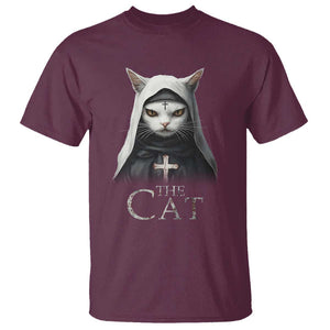 Halloween Cat T Shirt The Cat Nun Spooky TS09 Maroon Print Your Wear