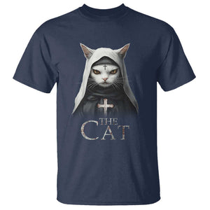 Halloween Cat T Shirt The Cat Nun Spooky TS09 Navy Print Your Wear