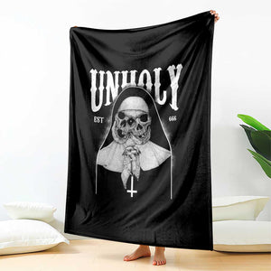 Unholy Nun Throw Blanket Skeleton Dirty Nun Creepy Halloween TS09 Print Your Wear