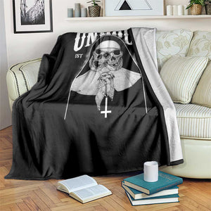Unholy Nun Throw Blanket Skeleton Dirty Nun Creepy Halloween TS09 Print Your Wear