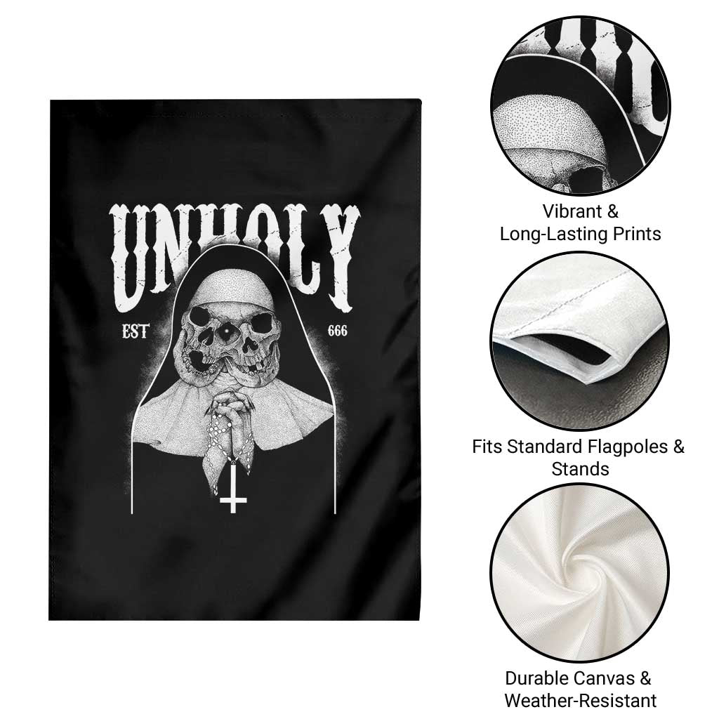 Unholy Nun Garden Flag Skeleton Dirty Nun Creepy Halloween TS09 Print Your Wear