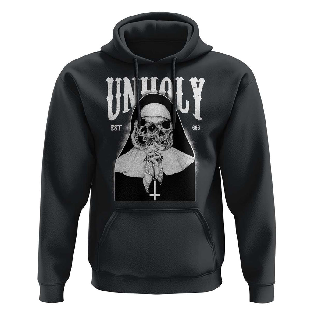 Unholy Nun Hoodie Skeleton Dirty Nun Creepy Halloween TS09 Black Print Your Wear