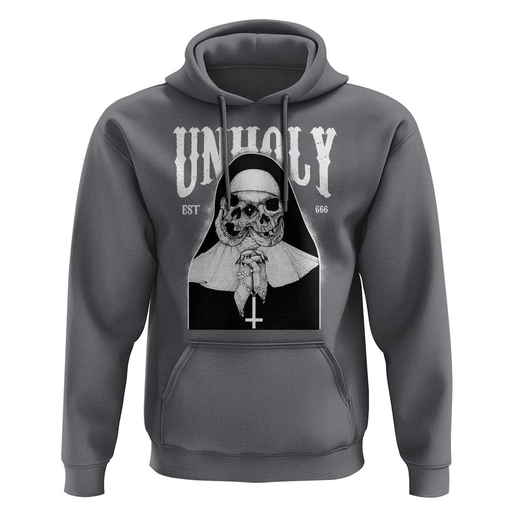 Unholy Nun Hoodie Skeleton Dirty Nun Creepy Halloween TS09 Charcoal Print Your Wear