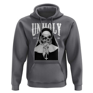 Unholy Nun Hoodie Skeleton Dirty Nun Creepy Halloween TS09 Charcoal Print Your Wear