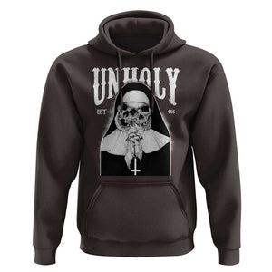 Unholy Nun Hoodie Skeleton Dirty Nun Creepy Halloween TS09 Dark Chocolate Print Your Wear