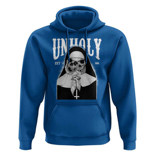 Unholy Nun Hoodie Skeleton Dirty Nun Creepy Halloween TS09 Royal Blue Print Your Wear