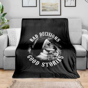 Unholy Nun Throw Blanket Bad Decisions Good Stories Dirty Nun Smoking TS09 Print Your Wear