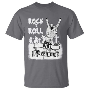 Halloween Rock N Roll T Shirt Will Never Die Zombie TS09 Charcoal Print Your Wear