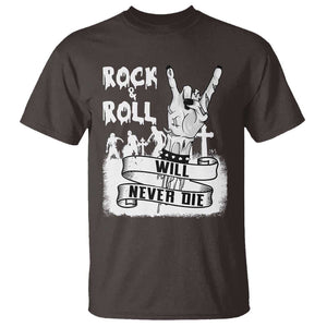 Halloween Rock N Roll T Shirt Will Never Die Zombie TS09 Dark Chocolate Print Your Wear