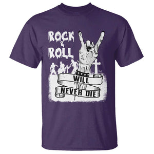 Halloween Rock N Roll T Shirt Will Never Die Zombie TS09 Purple Print Your Wear