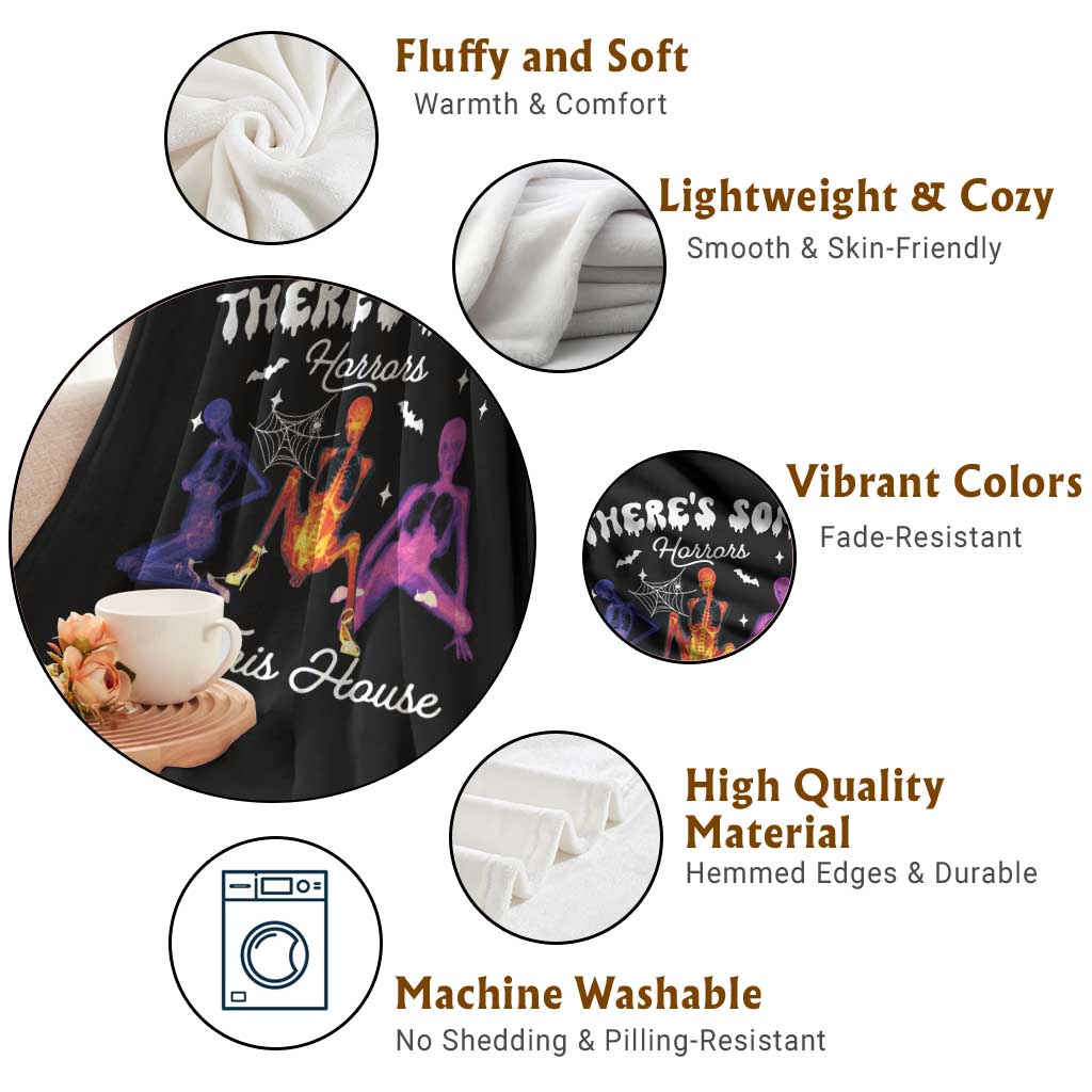 Funny Halloween Throw Blanket There're some Horrors In This House TS09 Print Your Wear