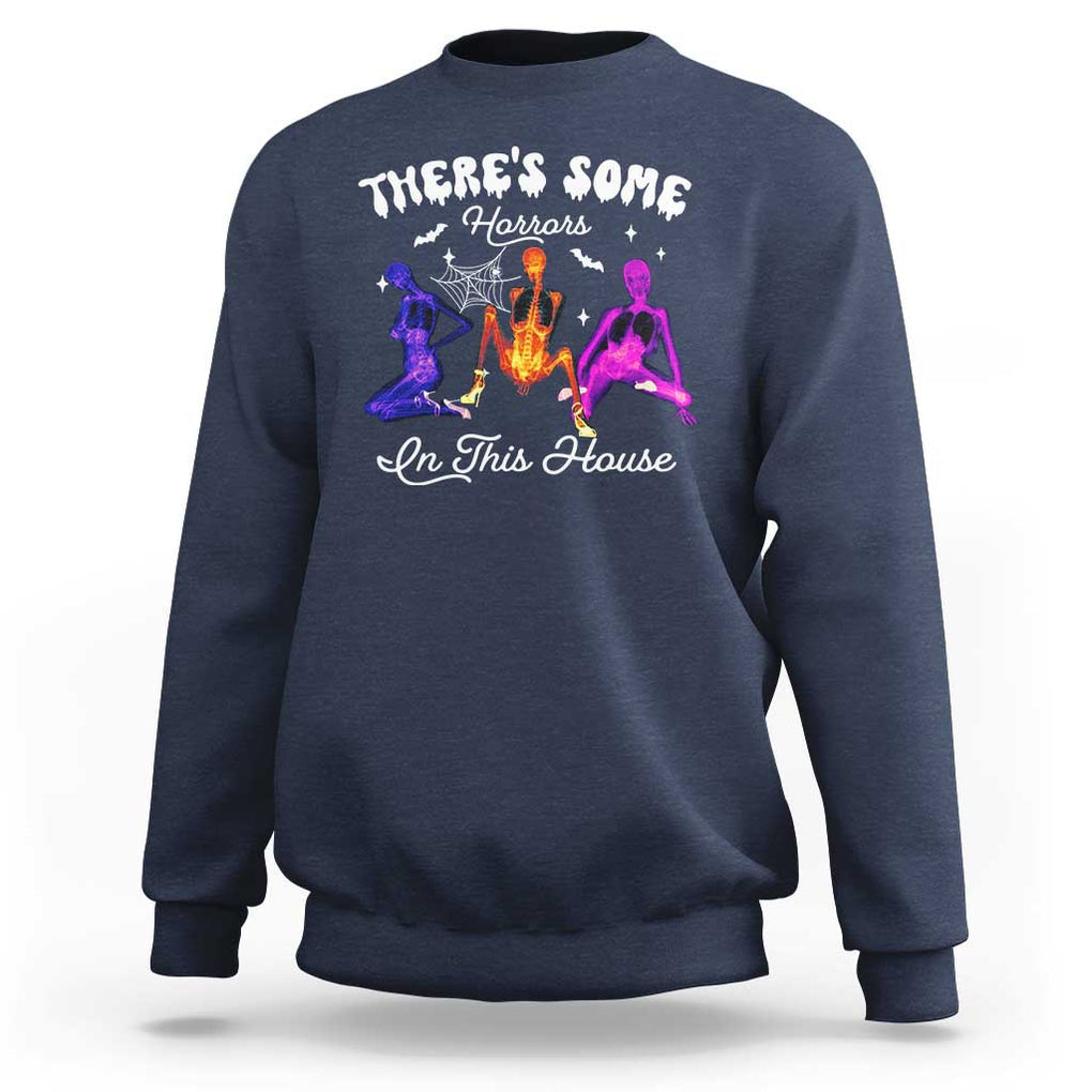 Funny Halloween Sweatshirt There're some Horrors In This House TS09 Navy Print Your Wear
