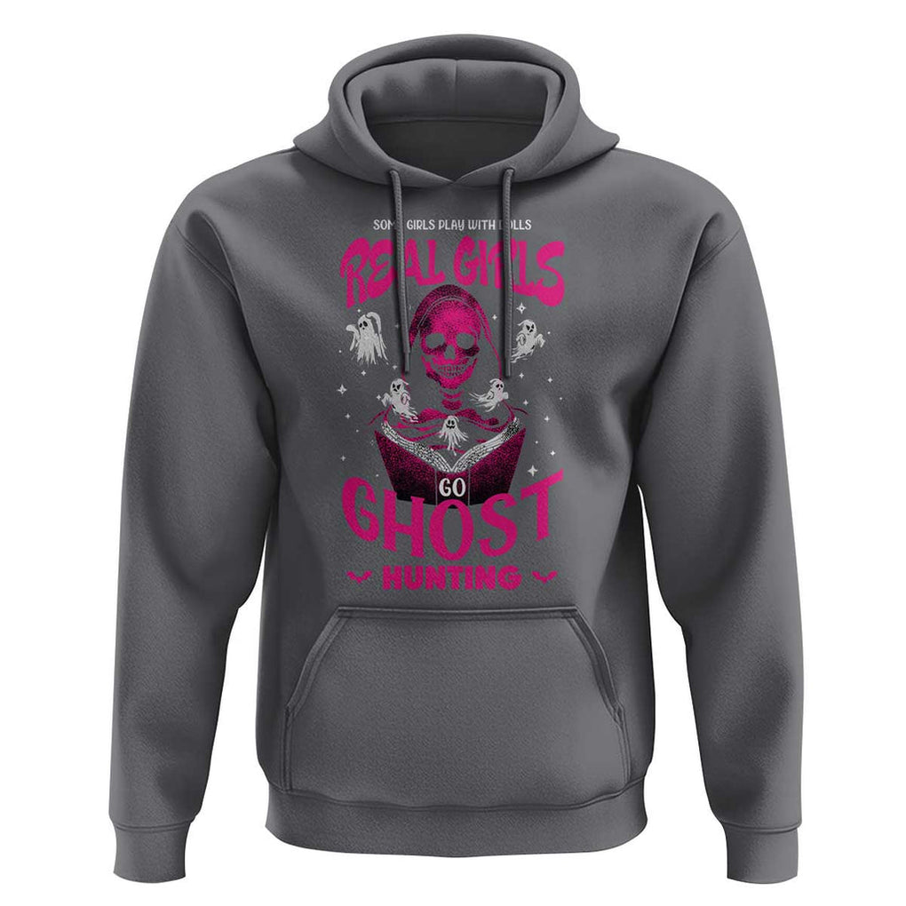 Real Girls Go Ghost Hunting Hoodie Paranormal Investigator Spooky Halloween TS09 Charcoal Print Your Wear
