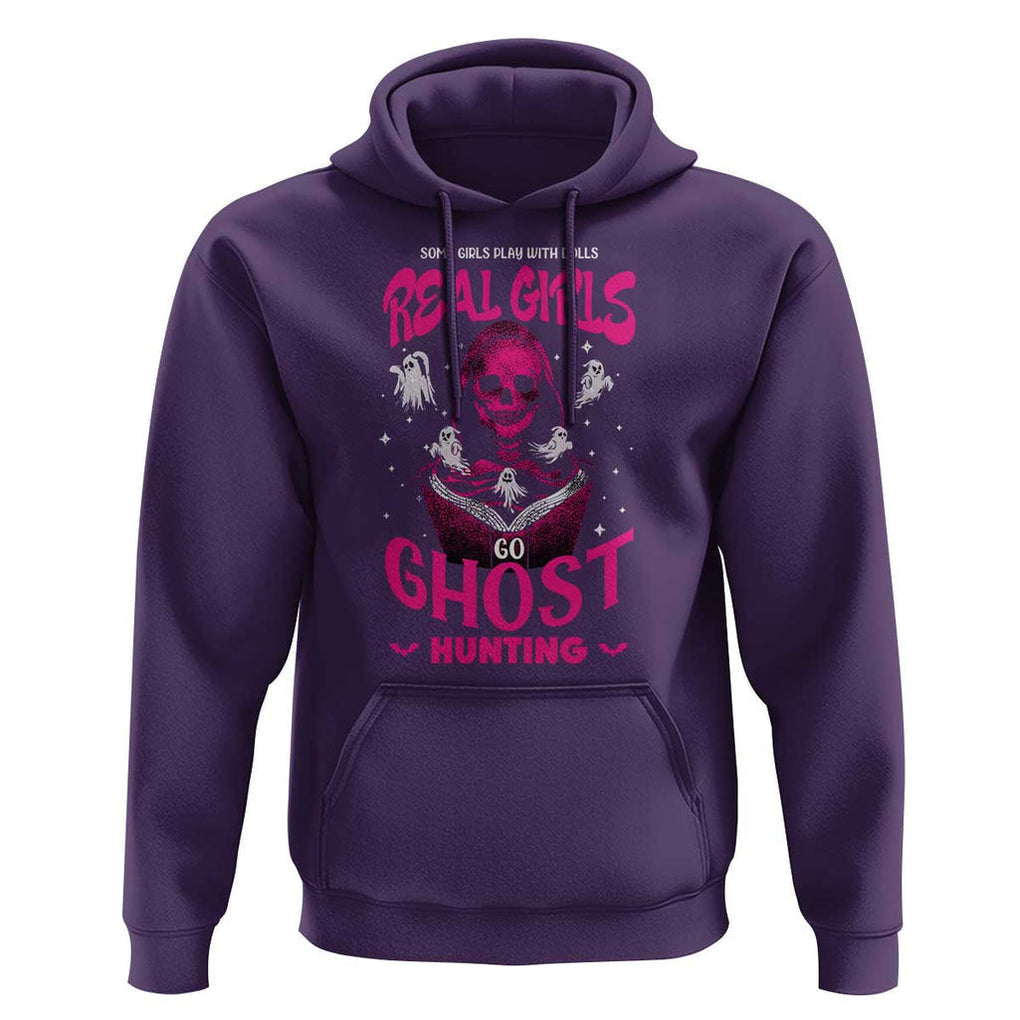 Real Girls Go Ghost Hunting Hoodie Paranormal Investigator Spooky Halloween TS09 Purple Print Your Wear