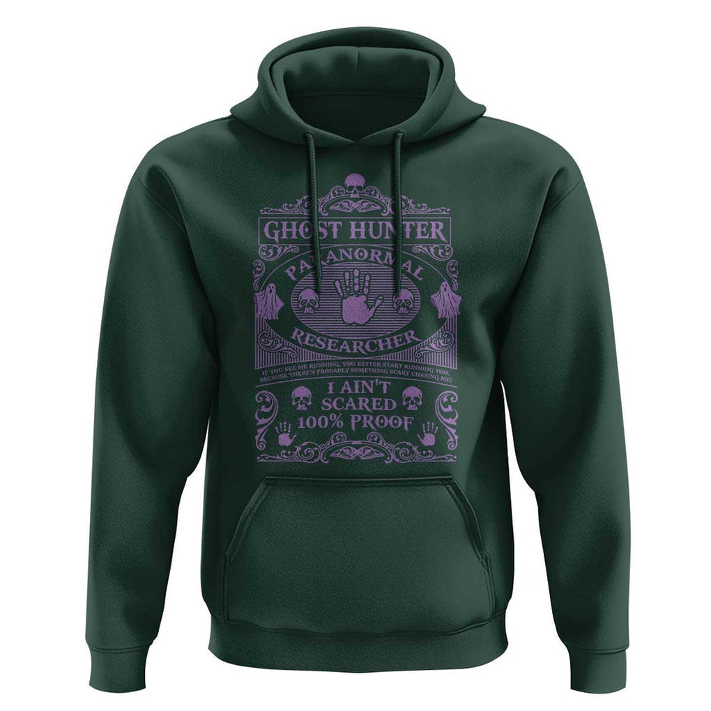 Ghost Hunting Hoodie Halloween Paranormal Researcher TS09 Dark Forest Green Print Your Wear