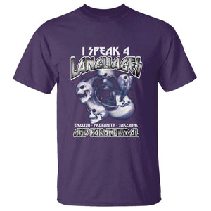 Ghost Hunting T Shirt I Speak 4 Languages Paranormal Halloween TS09 Purple Print Your Wear