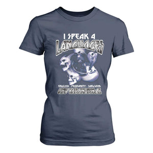 Ghost Hunting T Shirt For Women I Speak 4 Languages Paranormal Halloween TS09 Navy Print Your Wear