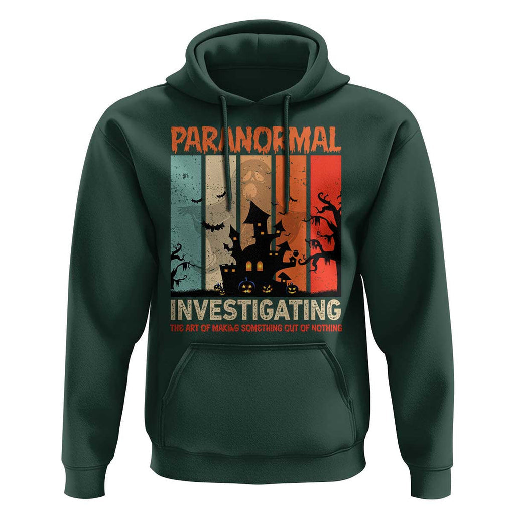 Paranormal Investigator Hoodie Ghost Hunting Creepy Halloween TS09 Dark Forest Green Print Your Wear