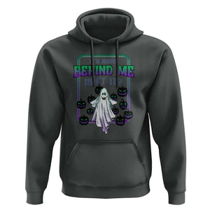 Funny Halloween Ghost Hunter Hoodie It's Right Behind Me Isn't It TS09 Dark Heather Print Your Wear