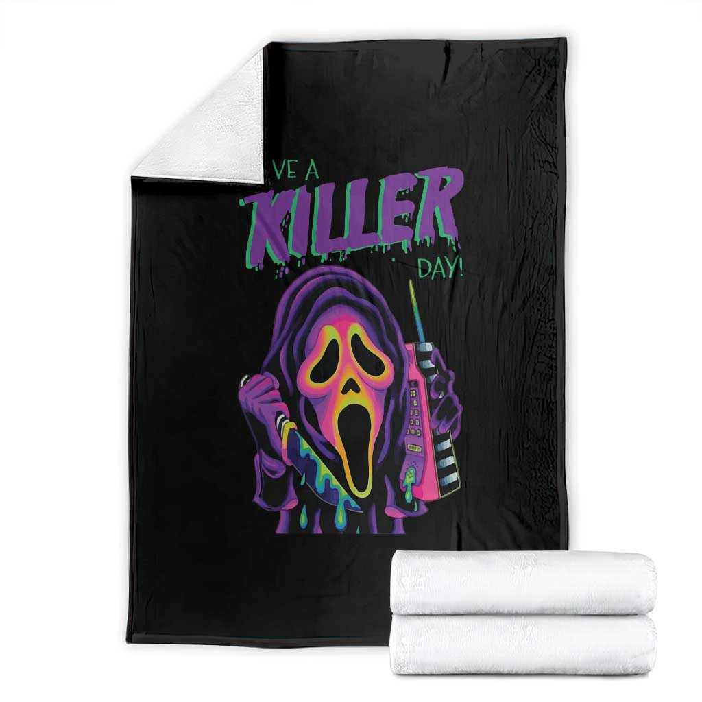 Funny Halloween Throw Blanket Have A Killer Day TS09 Black Print Your Wear