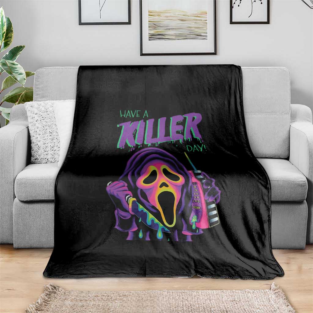 Funny Halloween Throw Blanket Have A Killer Day TS09 Print Your Wear