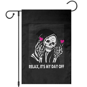 Funny Grim Reaper Garden Flag Relax It's My Day Off Halloween TS09 Black Print Your Wear
