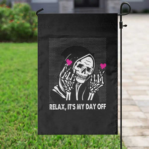 Funny Grim Reaper Garden Flag Relax It's My Day Off Halloween TS09 Print Your Wear
