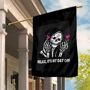 Funny Grim Reaper Garden Flag Relax It's My Day Off Halloween TS09 Print Your Wear