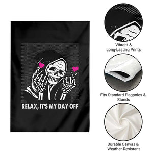 Funny Grim Reaper Garden Flag Relax It's My Day Off Halloween TS09 Print Your Wear