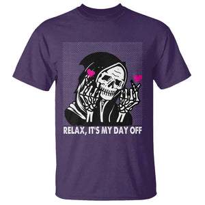 Funny Grim Reaper T Shirt Relax It's My Day Off Halloween TS09 Purple Print Your Wear