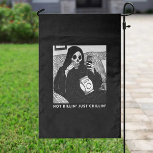 Funny Grim Reaper Garden Flag Not Killing Just Chilling Halloween TS09 Print Your Wear