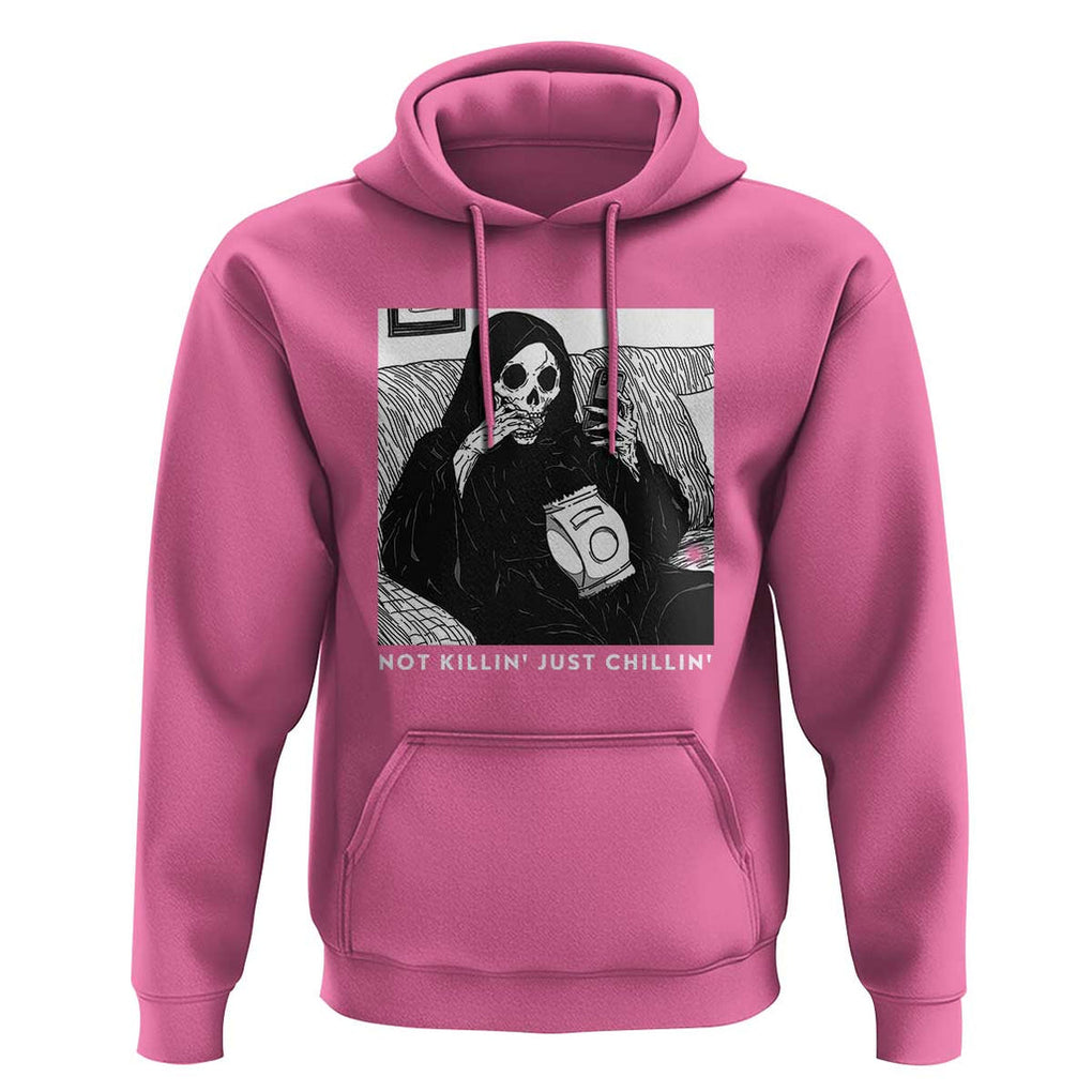 Funny Grim Reaper Hoodie Not Killing Just Chilling Halloween TS09 Azalea Print Your Wear