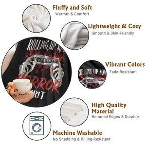 Funny Halloween Throw Blanket Rolling Up Some Horror Spirit TS09 Print Your Wear