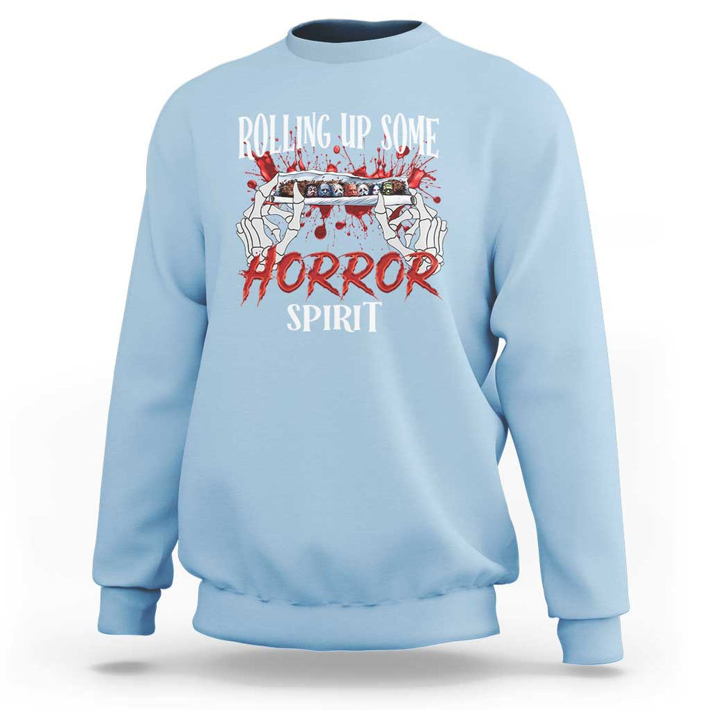 Funny Halloween Sweatshirt Rolling Up Some Horror Spirit TS09 Light Blue Print Your Wear