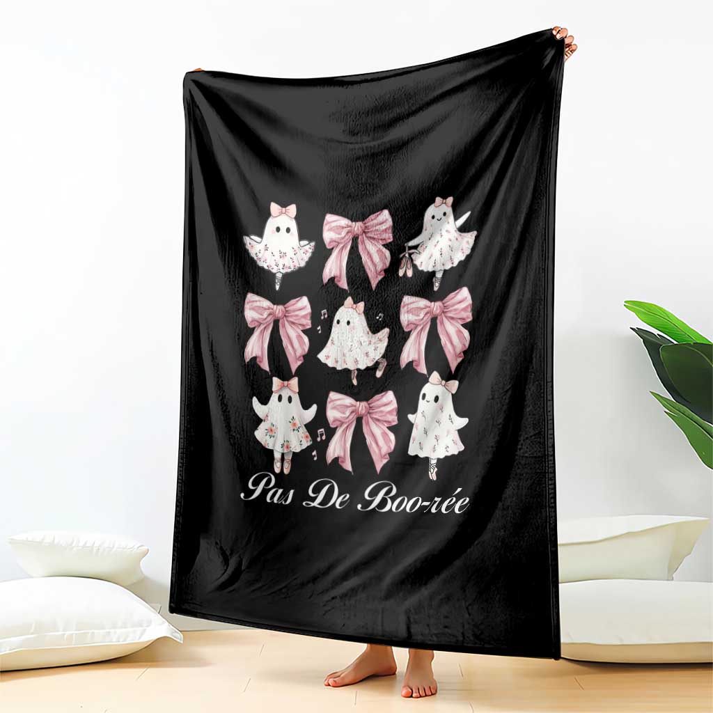Coquette Halloween Throw Blanket Pas De Boo-rée Ghost Ballerina TS09 Print Your Wear