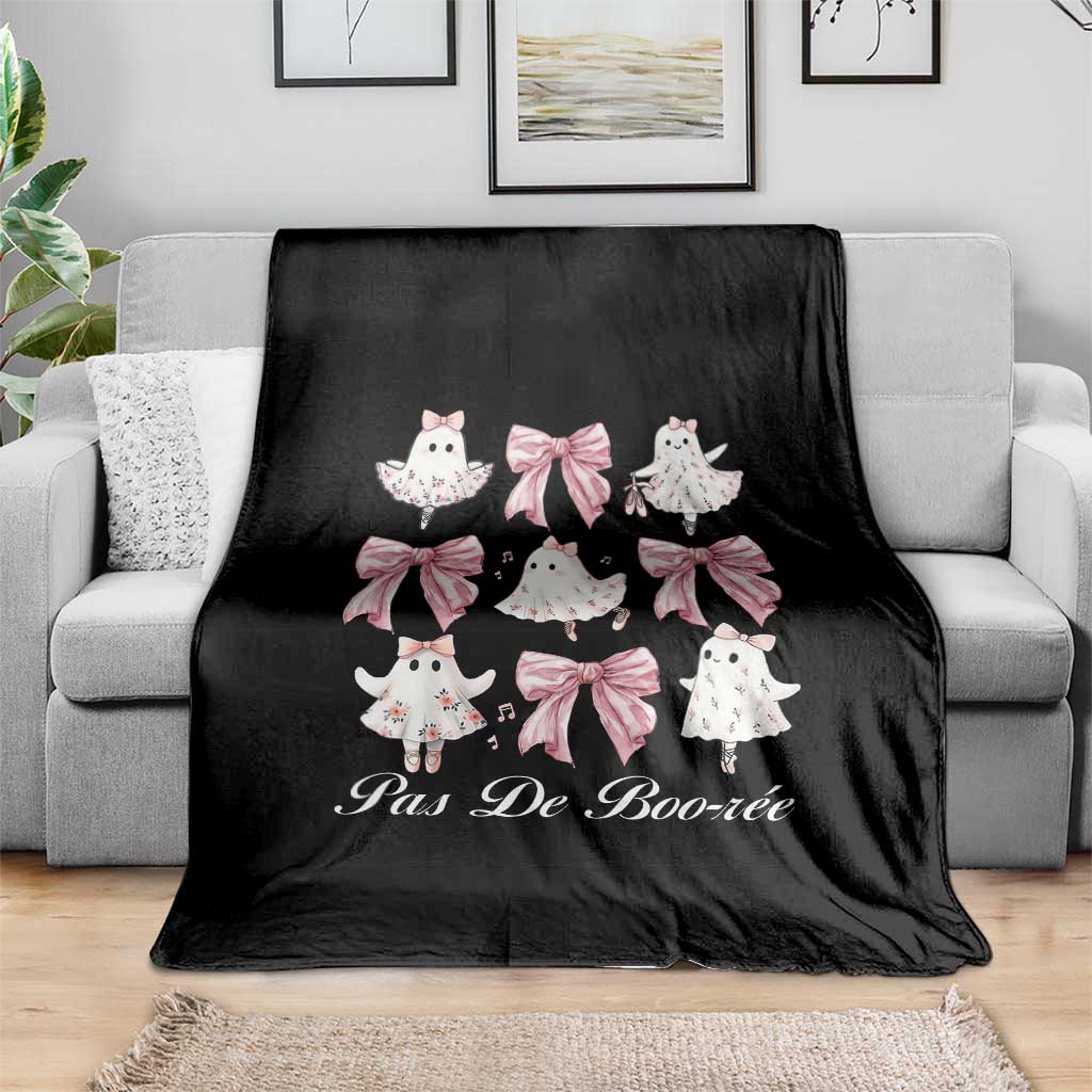 Coquette Halloween Throw Blanket Pas De Boo-rée Ghost Ballerina TS09 Print Your Wear