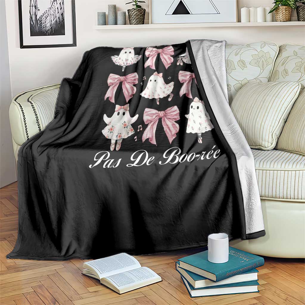 Coquette Halloween Throw Blanket Pas De Boo-rée Ghost Ballerina TS09 Print Your Wear