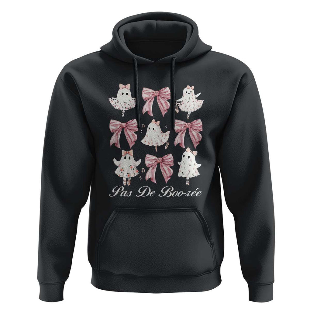 Coquette Halloween Hoodie Pas De Boo-re Ghost Ballerina TS09 Black Print Your Wear
