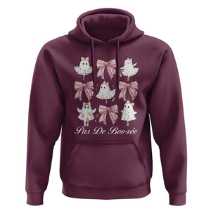 Coquette Halloween Hoodie Pas De Boo-re Ghost Ballerina TS09 Maroon Print Your Wear