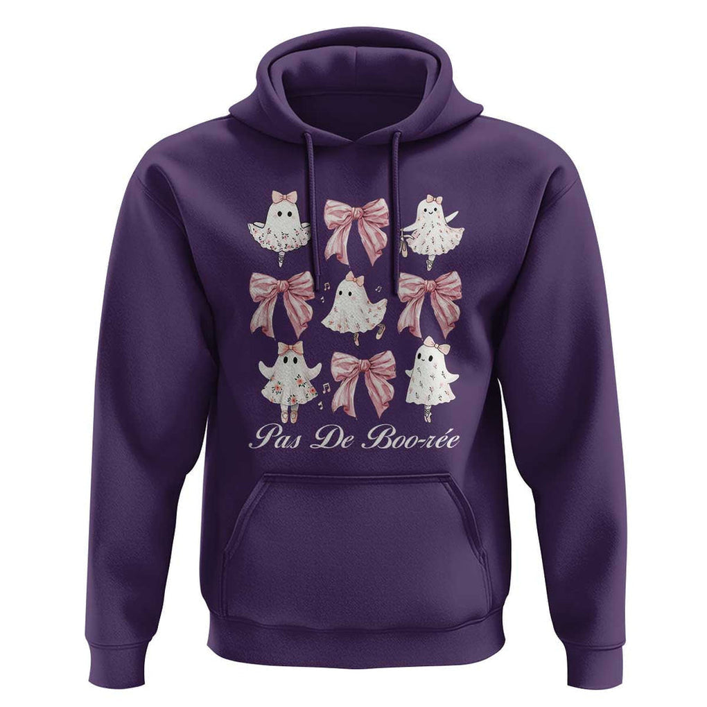 Coquette Halloween Hoodie Pas De Boo-re Ghost Ballerina TS09 Purple Print Your Wear