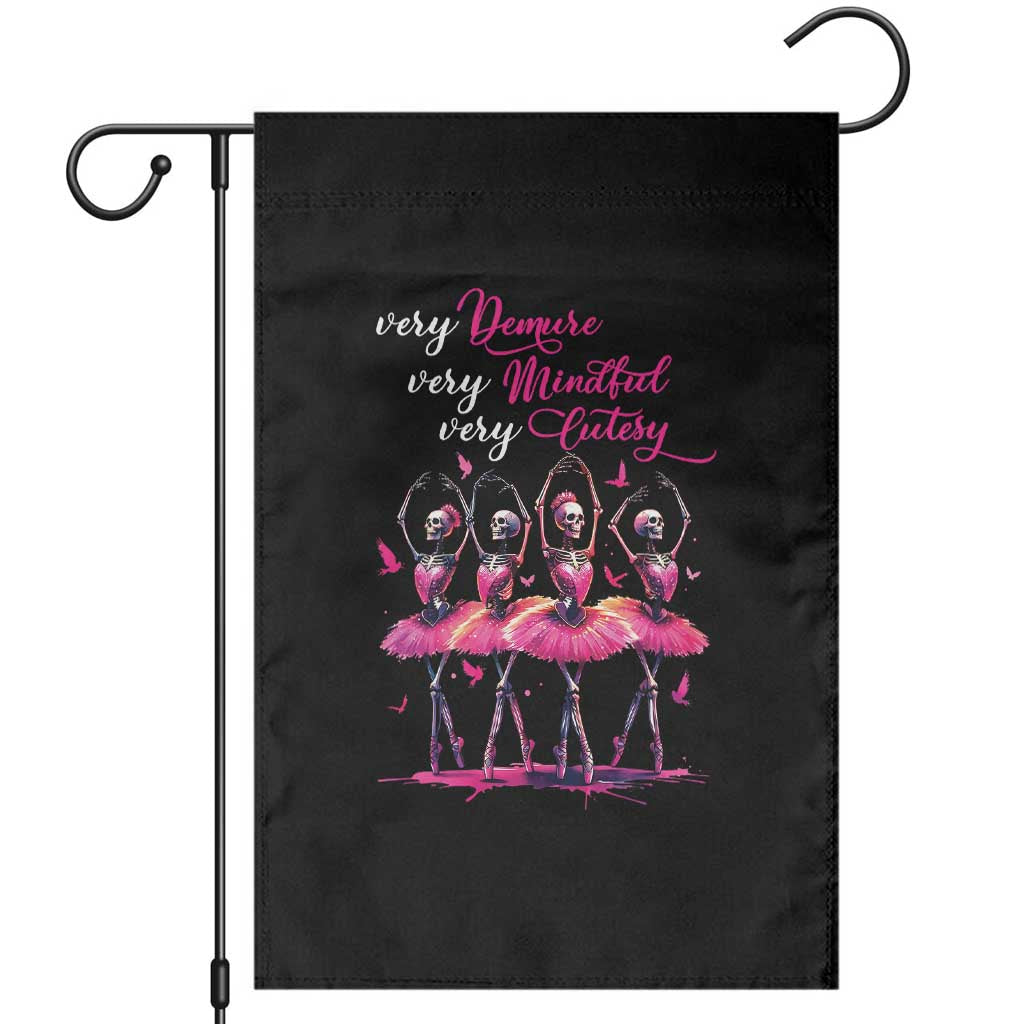 Ballerina Halloween Garden Flag Very Demure Very Mindful Very Cutesy Skeleton Coquette TS09 Black Print Your Wear