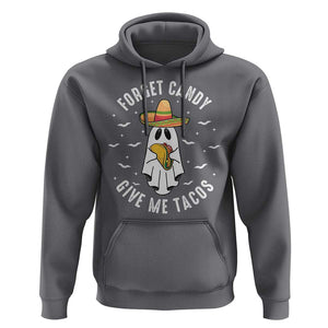 Mexico Halloween Hoodie Forget Candy Give Me Tacos Cute Mexican Ghost TS09 Charcoal Print Your Wear