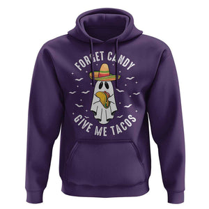 Mexico Halloween Hoodie Forget Candy Give Me Tacos Cute Mexican Ghost TS09 Purple Print Your Wear