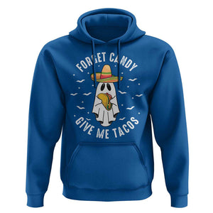 Mexico Halloween Hoodie Forget Candy Give Me Tacos Cute Mexican Ghost TS09 Royal Blue Print Your Wear