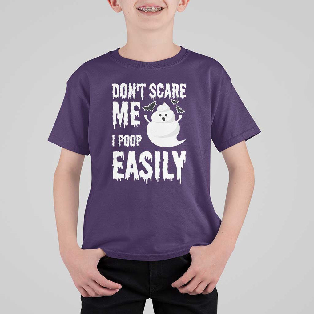 Funny Halloween T Shirt For Kid Don't Scare Me I Poop Easily TS09 Purple Print Your Wear