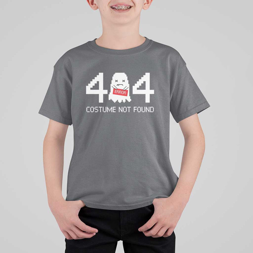 Funny Halloween T Shirt For Kid 404 Error Costume Not Found TS09 Charcoal Print Your Wear