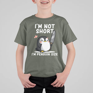 I'm Not Short I'm Penguin Size Angry But Cute T Shirt For Kid TS09 Military Green Printyourwear