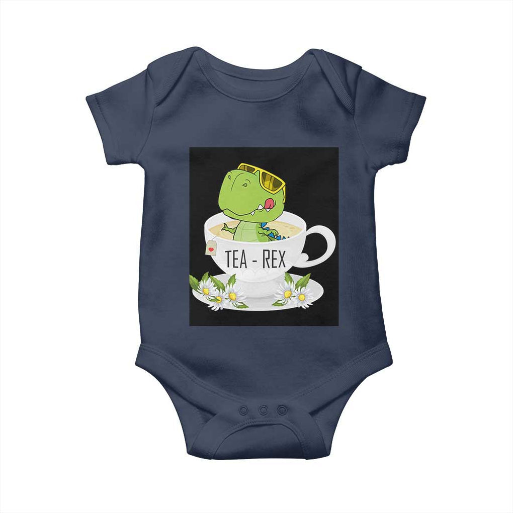 Funny Dinosaur Tea Rex Baby Onesie TS09 Navy Print Your Wear